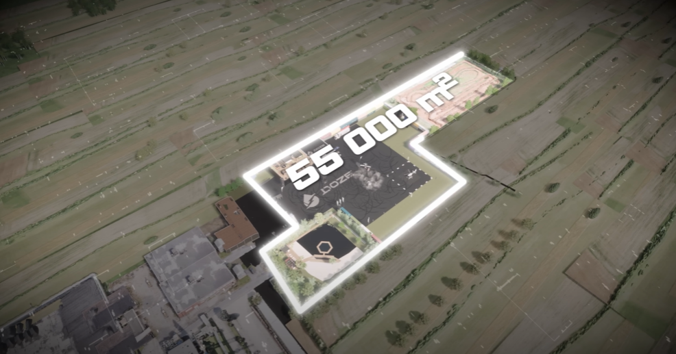 Dozeland i rzut z góry powierzchni